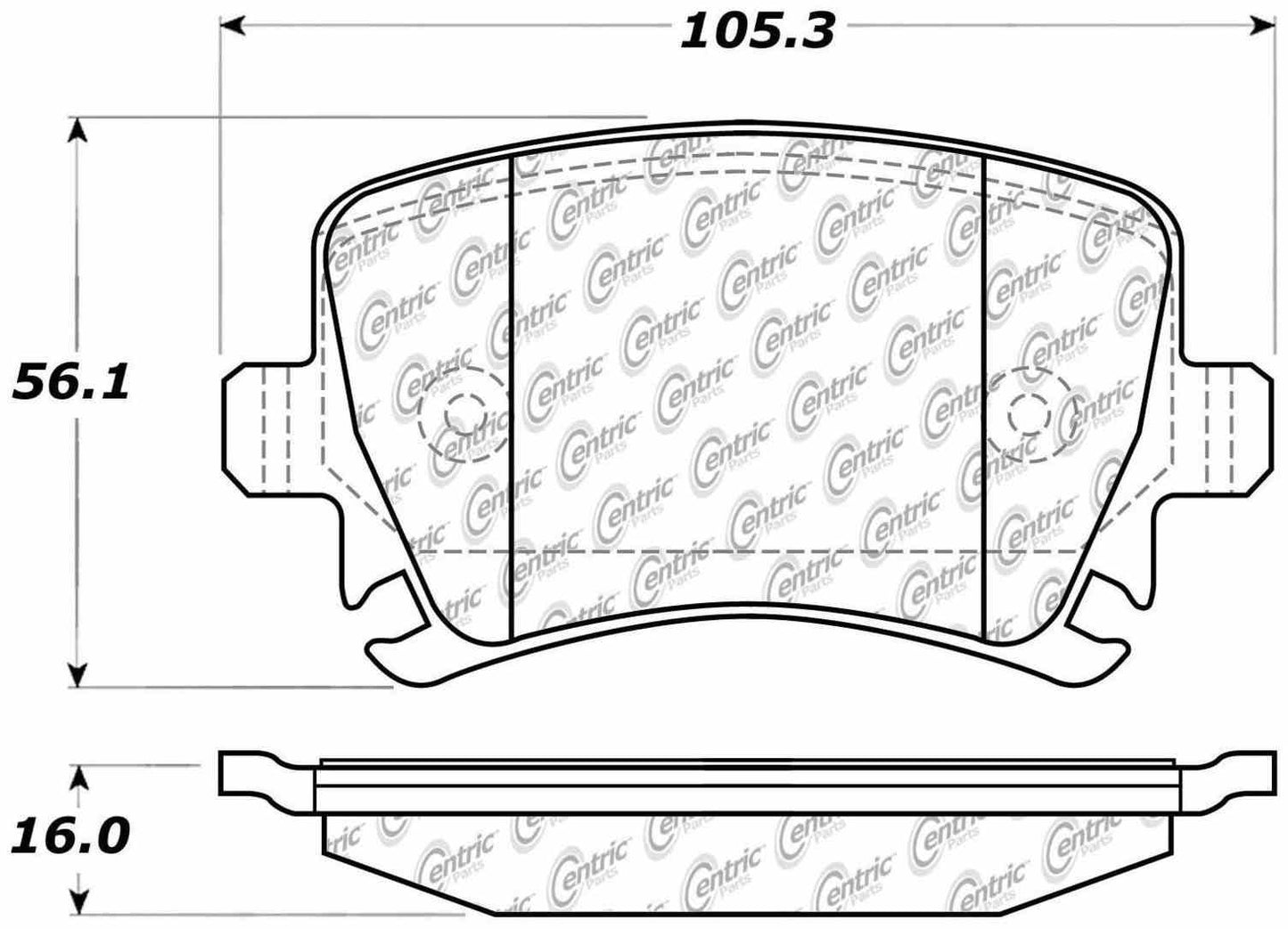 Centric Parts Disc Brake Pad Set Posi Quiet Ceramic with Shims and Hardware for 2008-2016 Audi S3, TT, Seat Leon, Volkswagen CC, Golf, GTI, Passat, R32 105.11081