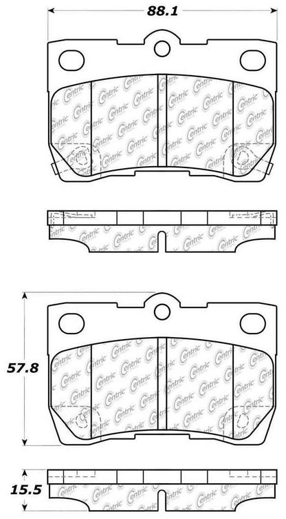 Centric Parts Disc Brake Pad Set Posi Quiet Ceramic with 100% Shimmed for Lexus GS300 2006, GS350 2011-2007, GS430 2007-2006, GS450h 2011-2007, GS460 2011-2008, IS250 2013-2010, IS350 2013-2006 105.11130