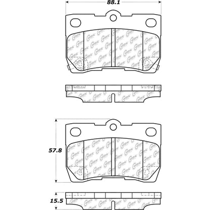 Centric Parts Disc Brake Pad Set Posi Quiet Ceramic with Shimmed for 2006-2013 Lexus IS250 105.11131