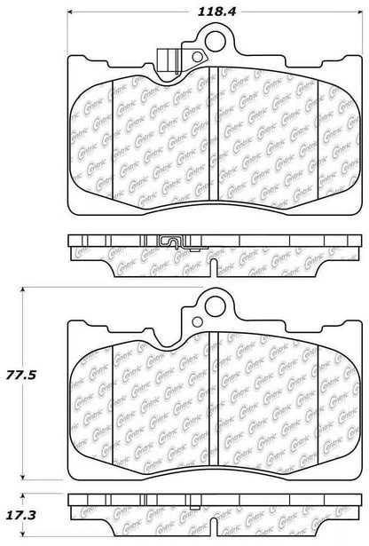 Centric Parts Disc Brake Pad Set Posi Quiet Ceramic with Shimmed for 2006-2022 Lexus GS IS RC 105.11180