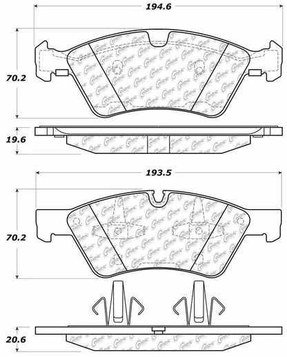 Centric Parts Disc Brake Pad Set Posi Quiet Ceramic with Shims for 2005-2017 Mercedes-Benz E350 E500 E550 G55 AMG G65 AMG GL320 GL350 GL450 GL550 ML320 ML350 ML450 ML500 ML550 105.11230