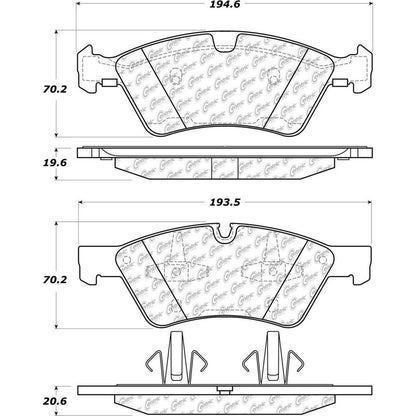 Centric Parts Disc Brake Pad Set Posi Quiet Ceramic with Shims for 2005-2017 Mercedes-Benz E350 E500 E550 G55 AMG G65 AMG GL320 GL350 GL450 GL550 ML320 ML350 ML450 ML500 ML550 105.11230