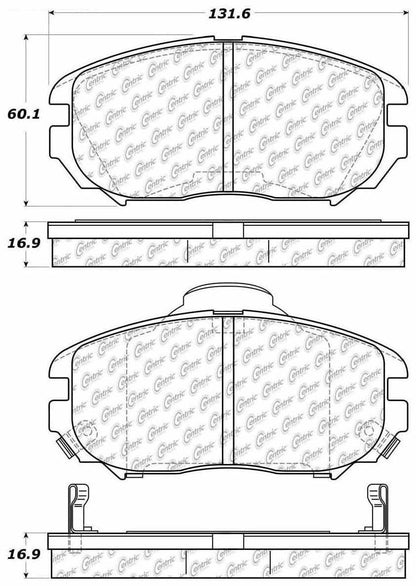 Centric Parts Disc Brake Pad Set Posi Quiet Ceramic with Shims for 2006-2011 Hyundai Azera 2005-2009 Sonata 2007-2009 Kia Amanti 105.11250