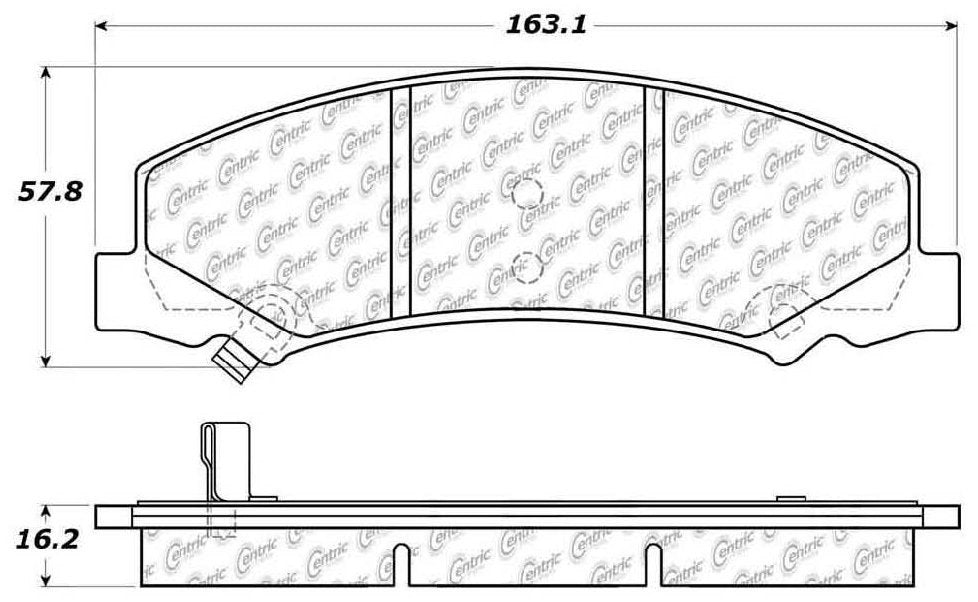 Centric Parts Disc Brake Pad Set Posi Quiet Ceramic with Shims for 2008-2011 Buick Allure LaCrosse Lucerne Cadillac DTS Chevy Impala Monte Carlo