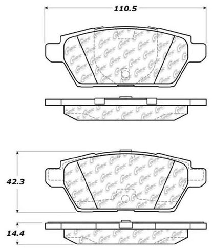 Centric Parts Disc Brake Pad Set Posi Quiet Ceramic with Shims and Hardware for 2006-2013 Ford Fusion Lincoln MKZ Zephyr Mazda 6 Mercury Milan 105.11610