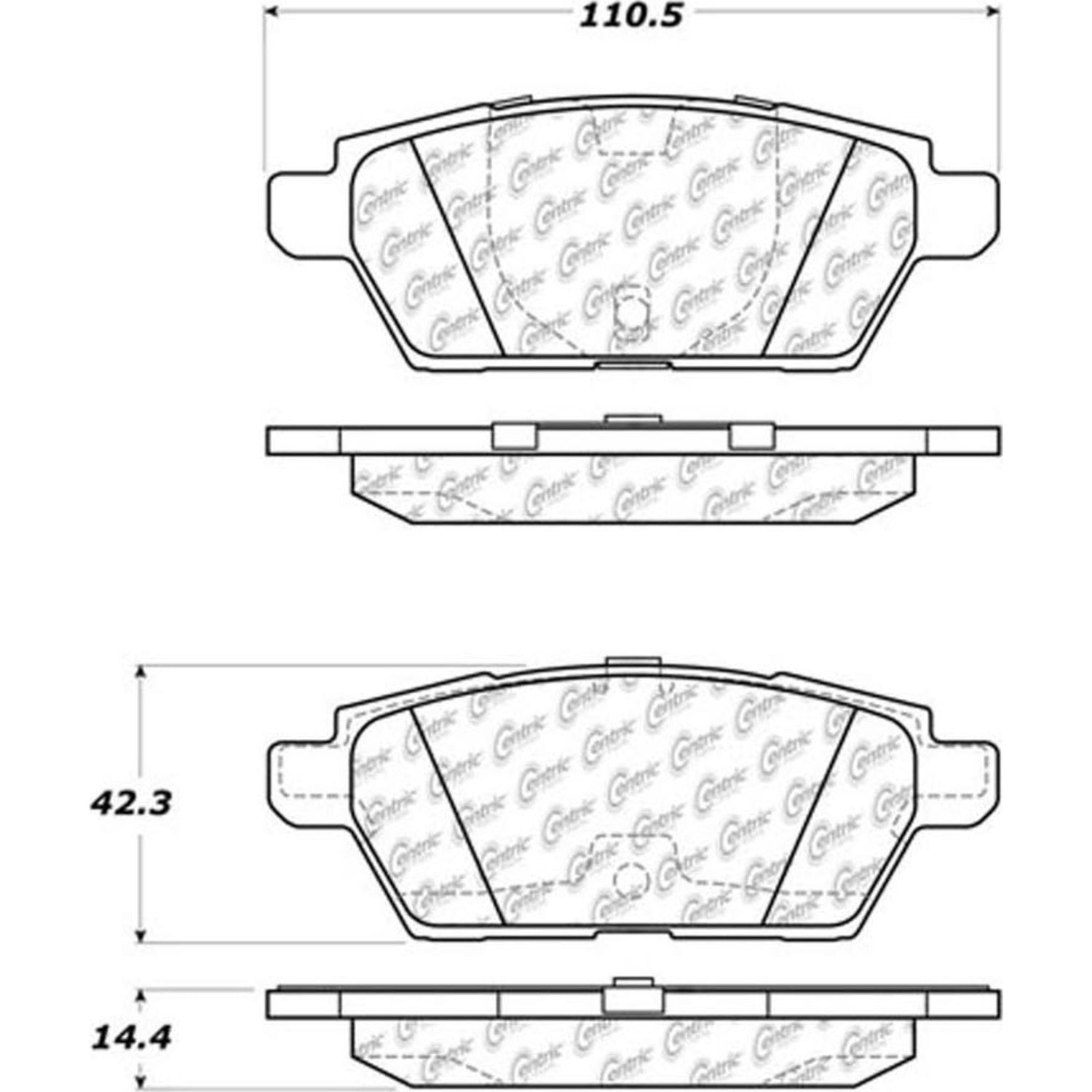 Centric Parts Disc Brake Pad Set Posi Quiet Ceramic with Shims and Hardware for 2006-2013 Ford Fusion Lincoln MKZ Zephyr Mazda 6 Mercury Milan 105.11610