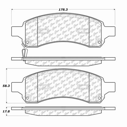 Centric Parts Disc Brake Pad Set Posi Quiet Ceramic with Shims for 2006-2009 Buick Rainier, Chevrolet Colorado 2009-2012 105.11690