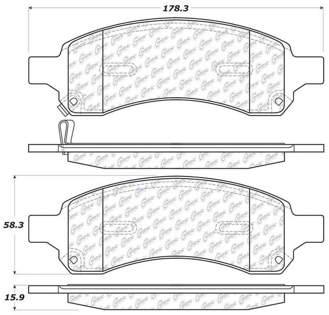 Centric Parts Disc Brake Pad Set Posi Quiet Ceramic with Shims and Hardware for 2008-2017 Buick Enclave, 2009-2017 Chevrolet Traverse, 2007-2017 GMC Acadia, 2010-2017 Saturn Outlook 105.11691