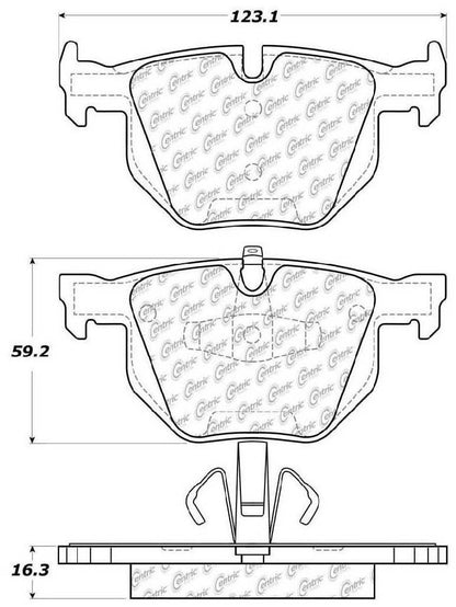 Centric Parts Disc Brake Pad Set Posi Quiet Ceramic with Shims for BMW 330i 2007-2006, 330xi 2006, 335d 2011-2009, 335i 2013-2007, 335is 2013-2011, 335i xDrive 2013-2009, 335xi 2008-2007, X1 2015-2010 105.11700