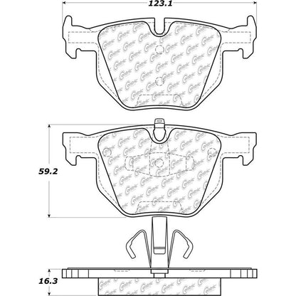 Centric Parts Disc Brake Pad Set Posi Quiet Ceramic with Shims for BMW 330i 2007-2006, 330xi 2006, 335d 2011-2009, 335i 2013-2007, 335is 2013-2011, 335i xDrive 2013-2009, 335xi 2008-2007, X1 2015-2010 105.11700