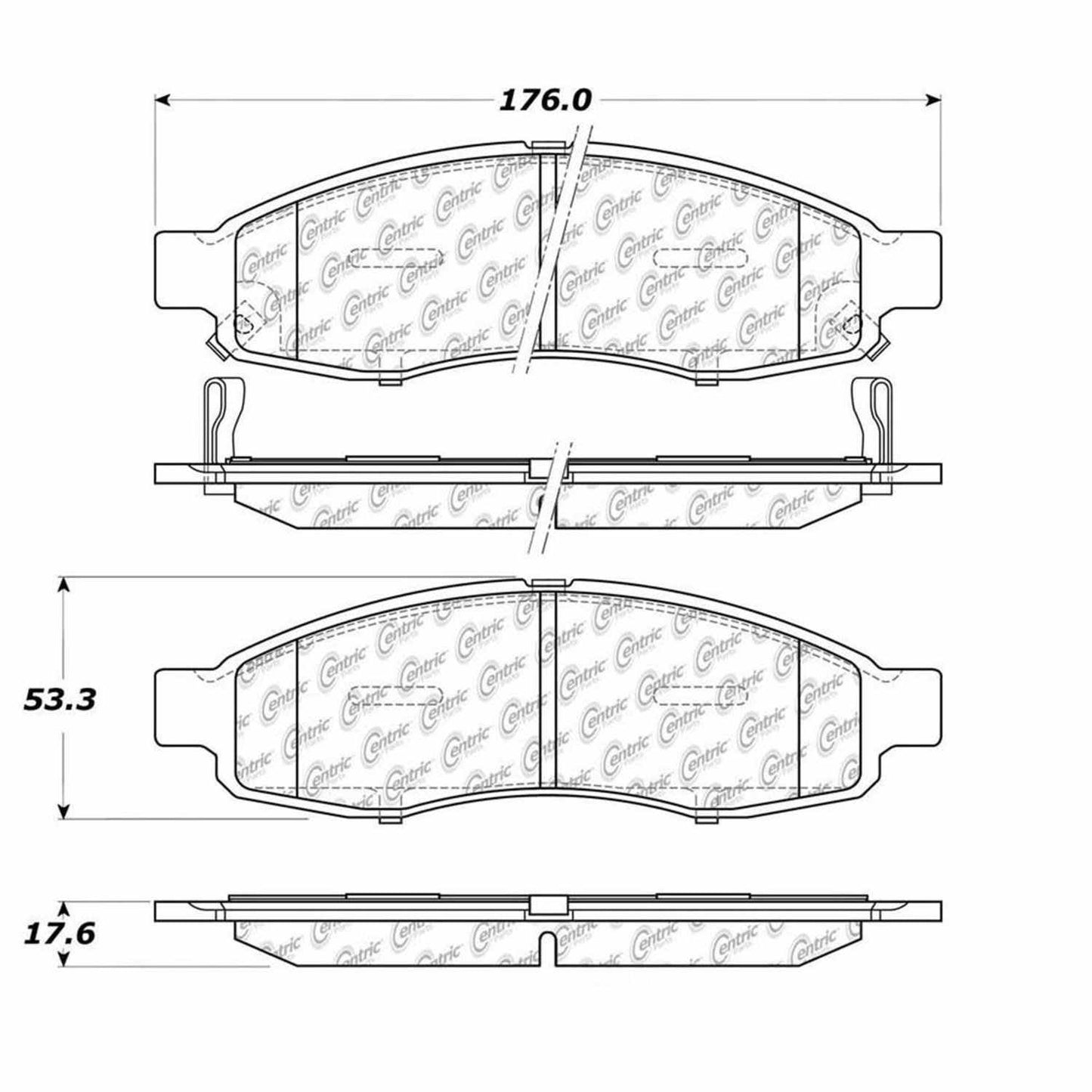 Centric Parts Disc Brake Pad Set Posi Quiet Ceramic with 100% Shimmed Noise Elimination for 2004-2007 Infiniti QX56, Nissan Armada, Pathfinder, Titan 105.11830