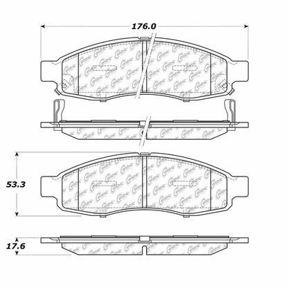 Centric Parts Disc Brake Pad Set Posi Quiet Ceramic with 100% Shimmed Noise Elimination for 2004-2007 Infiniti QX56, Nissan Armada, Pathfinder, Titan 105.11830