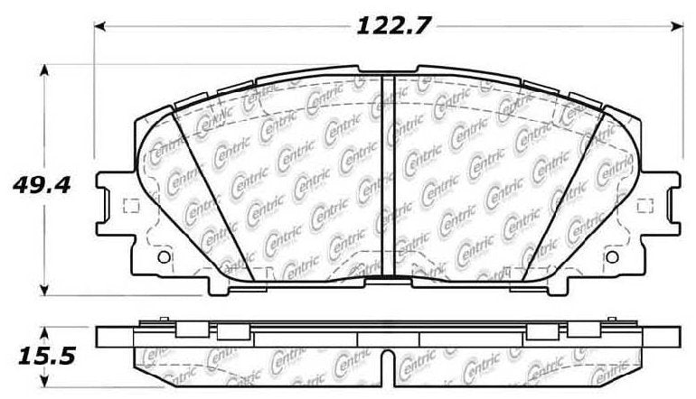 Centric Parts Disc Brake Pad Set Posi Quiet Ceramic with Shims and Hardware for Lexus CT200h 2011‑2016, Toyota Prius 2010‑2022, Prius AWD‑e 2019‑2022