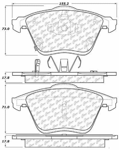 Centric Parts Disc Brake Pad Set Posi Quiet Ceramic with Shims and Hardware for 2006-2007 Mazda 6 105.11860