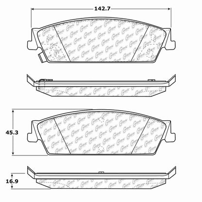 Centric Parts Disc Brake Pad Set Posi Quiet Ceramic with Shimmed for 2007-2014 Cadillac Escalade Chevrolet Avalanche Silverado Suburban Tahoe GMC Sierra Yuko 105.11940