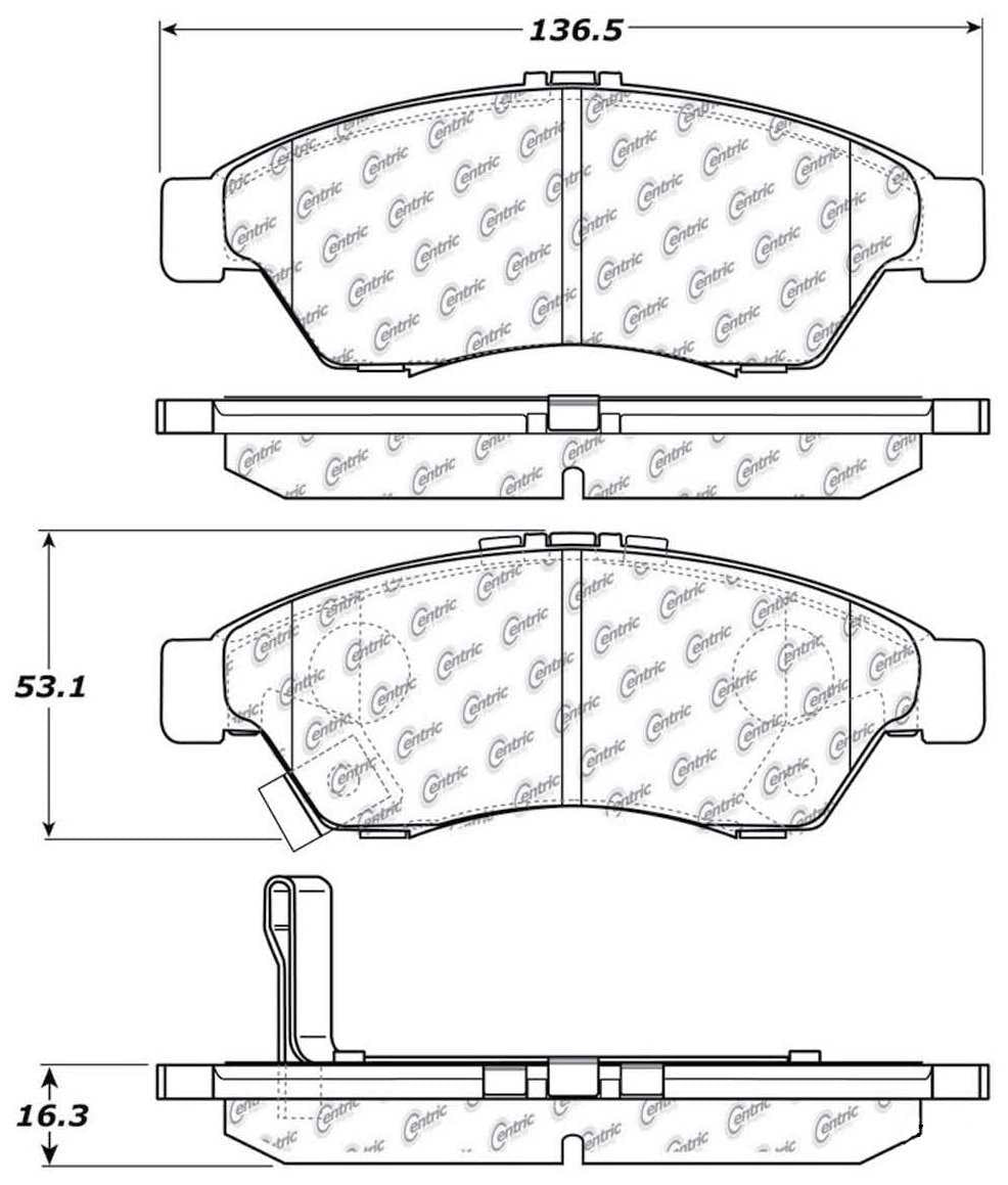 Centric Parts Disc Brake Pad Set Posi Quiet Ceramic with Shims for 2006-2007 Suzuki Aerio 105.11950