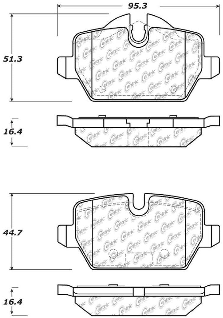 Centric Parts Disc Brake Pad Set Posi Quiet Ceramic with Shims for 2011 BMW 120i, Mini Cooper Countryman 2011-2016, Cooper Paceman 2013-2016 105.12260