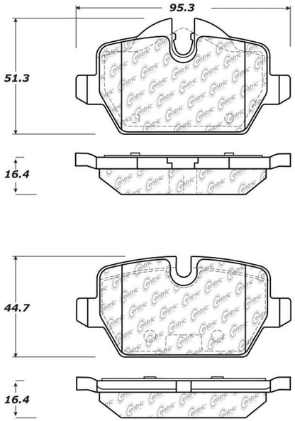 Centric Parts Disc Brake Pad Set Posi Quiet Ceramic with Shims for 2011 BMW 120i, Mini Cooper Countryman 2011-2016, Cooper Paceman 2013-2016 105.12260