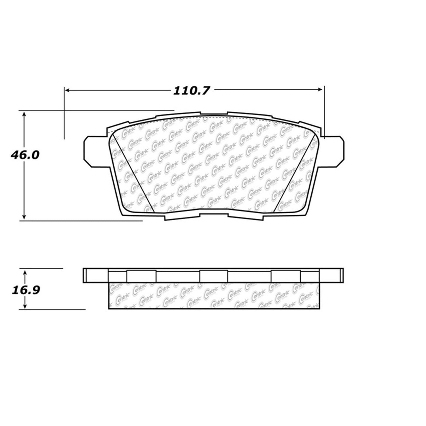 Centric Parts Disc Brake Pad Set Posi Quiet Ceramic with Shimmed for 2007-2015 Ford Edge Lincoln MKX Mazda CX‑7 CX‑9 105.12590