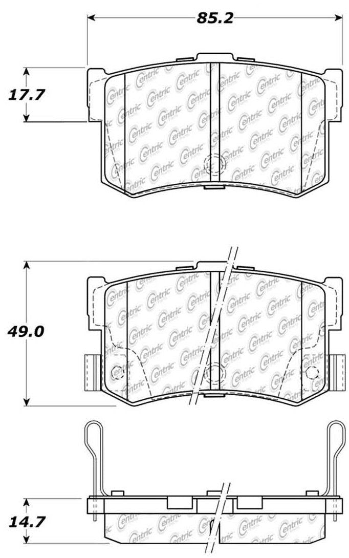 Centric Parts Disc Brake Pad Set Ceramic with Shims for 1994-1998 Hyundai Sonata 105.12620