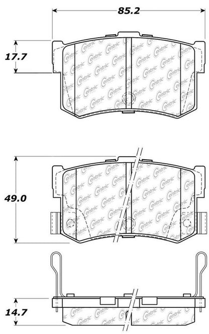 Centric Parts Disc Brake Pad Set Ceramic with Shims for 1994-1998 Hyundai Sonata 105.12620