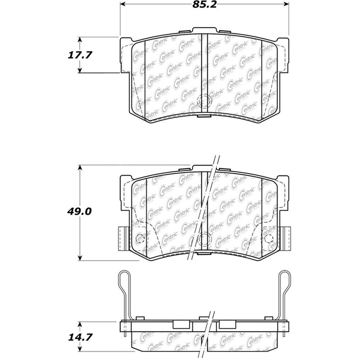 Centric Parts Disc Brake Pad Set Ceramic with Shims for 1994-1998 Hyundai Sonata 105.12620