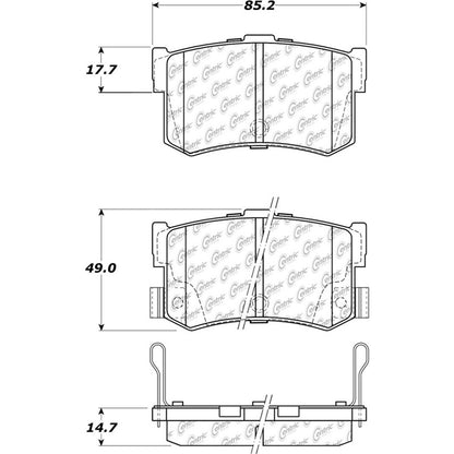 Centric Parts Disc Brake Pad Set Ceramic with Shims for 1994-1998 Hyundai Sonata 105.12620