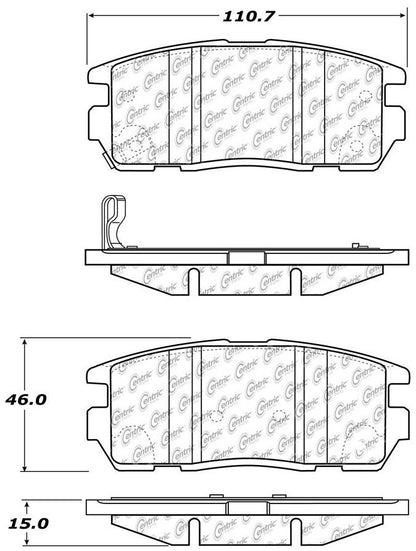 Centric Parts Disc Brake Pad Set Posi Quiet Ceramic with Shims and Hardware for 2008-2017 Chevrolet Captiva Sport Equinox GMC Terrain Pontiac Torrent Saturn Vue Suzuki XL-7