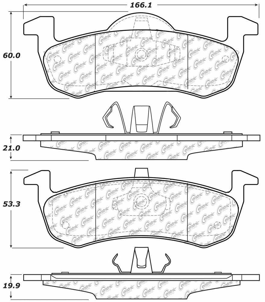 Centric Parts Disc Brake Pad Set Posi Quiet Ceramic with Shimmed for 2007-2017 Ford Expedition 105.12790