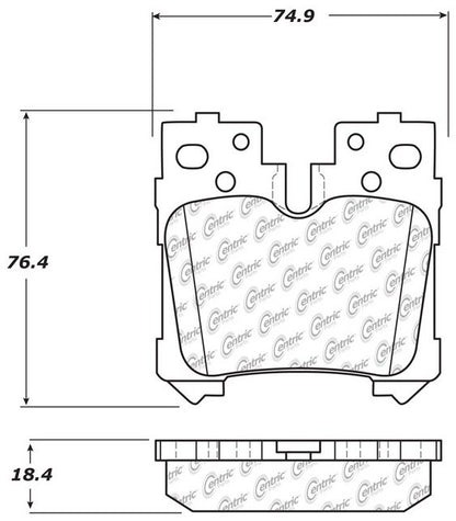 Centric Parts Brake Pad Set Posi Quiet Ceramic with Shims and Hardware for Lexus LS460 2007-2017, LS500/LS500h 2018-2022, LS600h 2008-2016, Toyota Mirai 2020-2022 105.12830