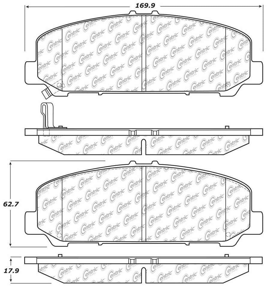 Centric Parts Disc Brake Pad Set with Posi Quiet technology 105.12860