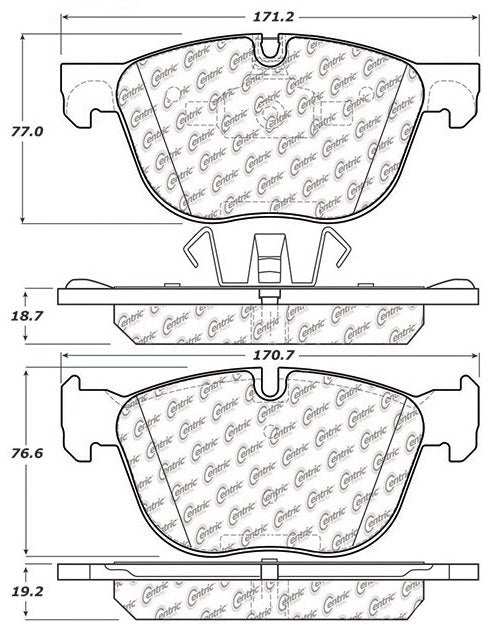 Centric Parts Disc Brake Pad Set Posi Quiet with Scorched and Shimmed 105.12940