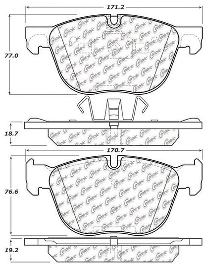 Centric Parts Disc Brake Pad Set Posi Quiet with Scorched and Shimmed 105.12940