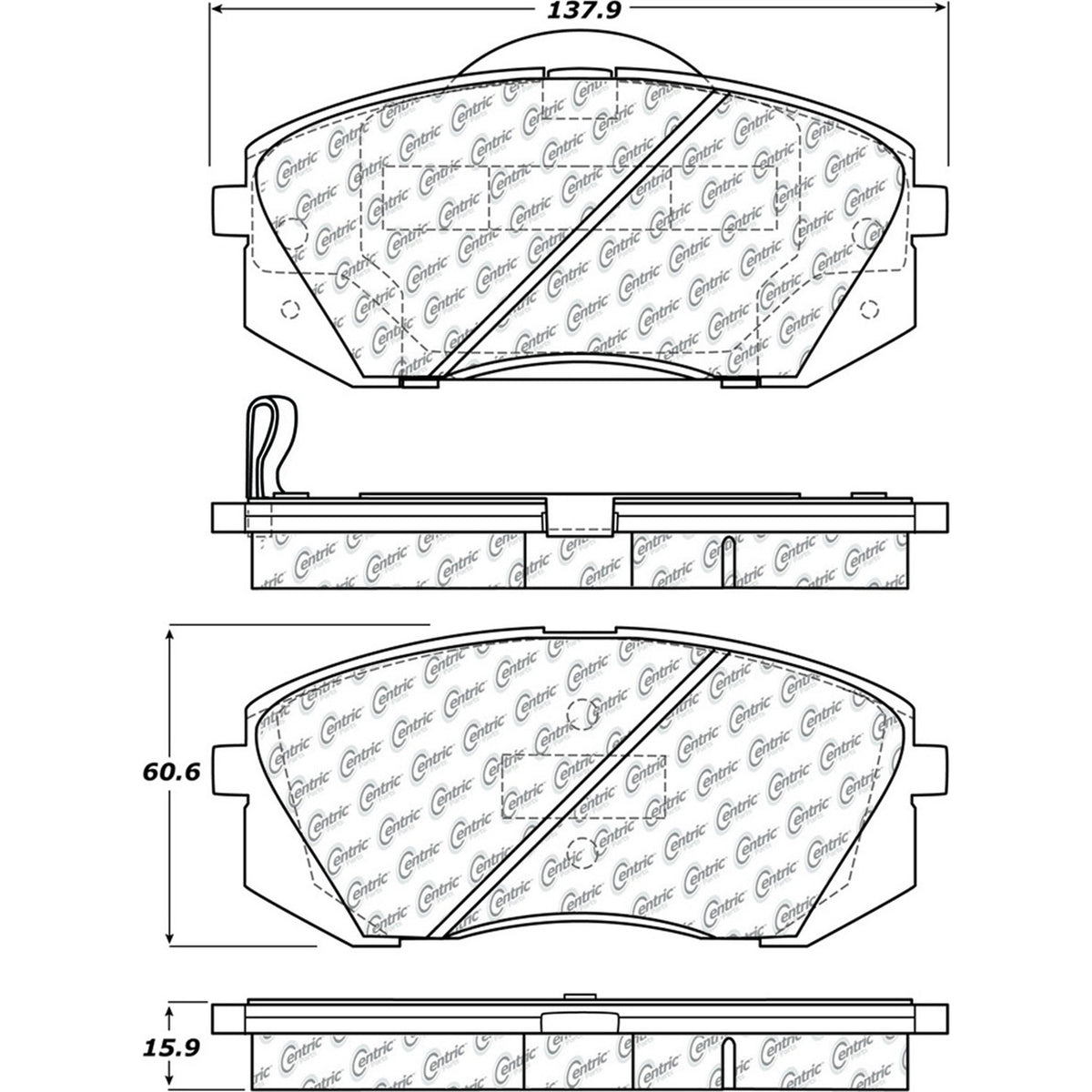 Centric Parts Disc Brake Pad Set with Posi Quiet technology 105.12951