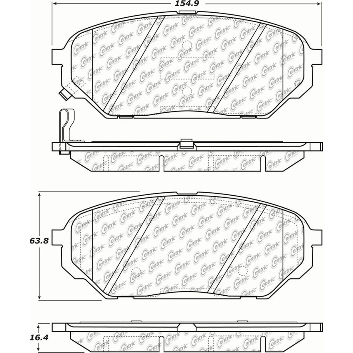Centric Parts Disc Brake Pad Set with Posi Quiet technology for 105.13010