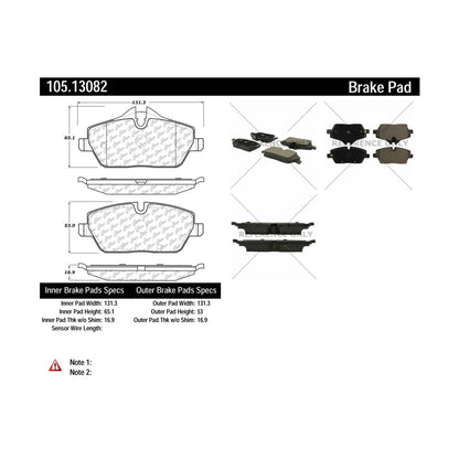 Centric Parts Disc Brake Pad Set with Posi Quiet technology 105.13082