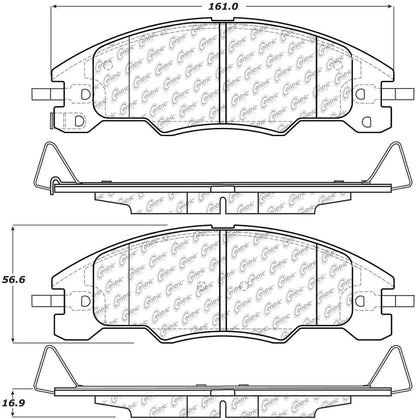 Centric Parts Disc Brake Pad Set Posi Quiet Ceramic with Shimmed for 2008-2011 Ford Focus 105.13390