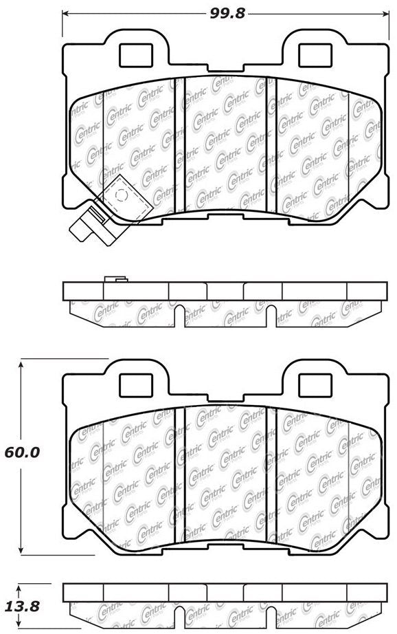 Centric Parts Disc Brake Pad Set Posi Quiet Ceramic with Shims and Hardware for 2009-2023 Infiniti & Nissan