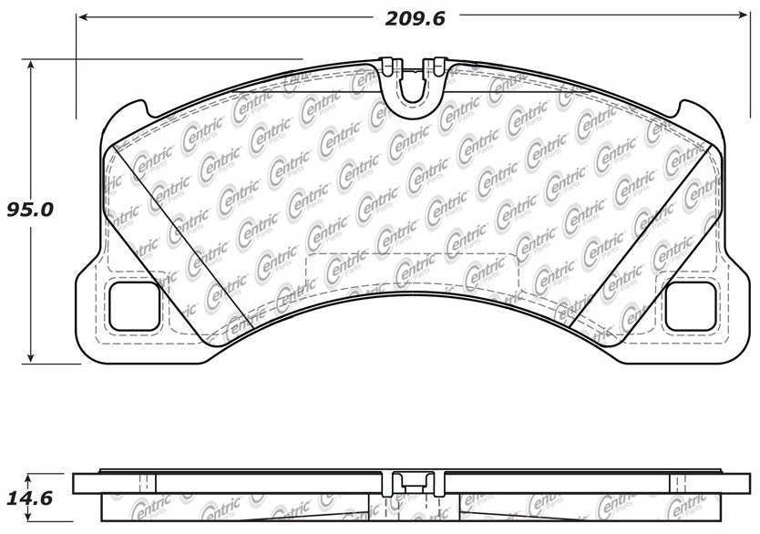 Centric Parts Disc Brake Pad Set Posi Quiet Ceramic with Shims for 2008-2020 Porsche Cayenne, 2015-2020 Macan, 2010-2020 Panamera, 2021 Taycan, 2008-2009 & 2011-2018 VW Touareg 105.13490