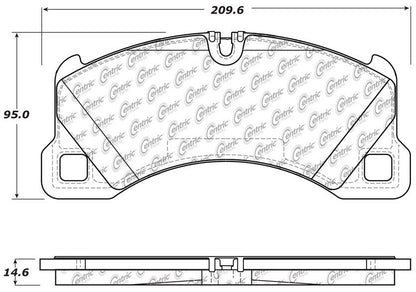 Centric Parts Disc Brake Pad Set Posi Quiet Ceramic with Shims for 2008-2020 Porsche Cayenne, 2015-2020 Macan, 2010-2020 Panamera, 2021 Taycan, 2008-2009 & 2011-2018 VW Touareg 105.13490