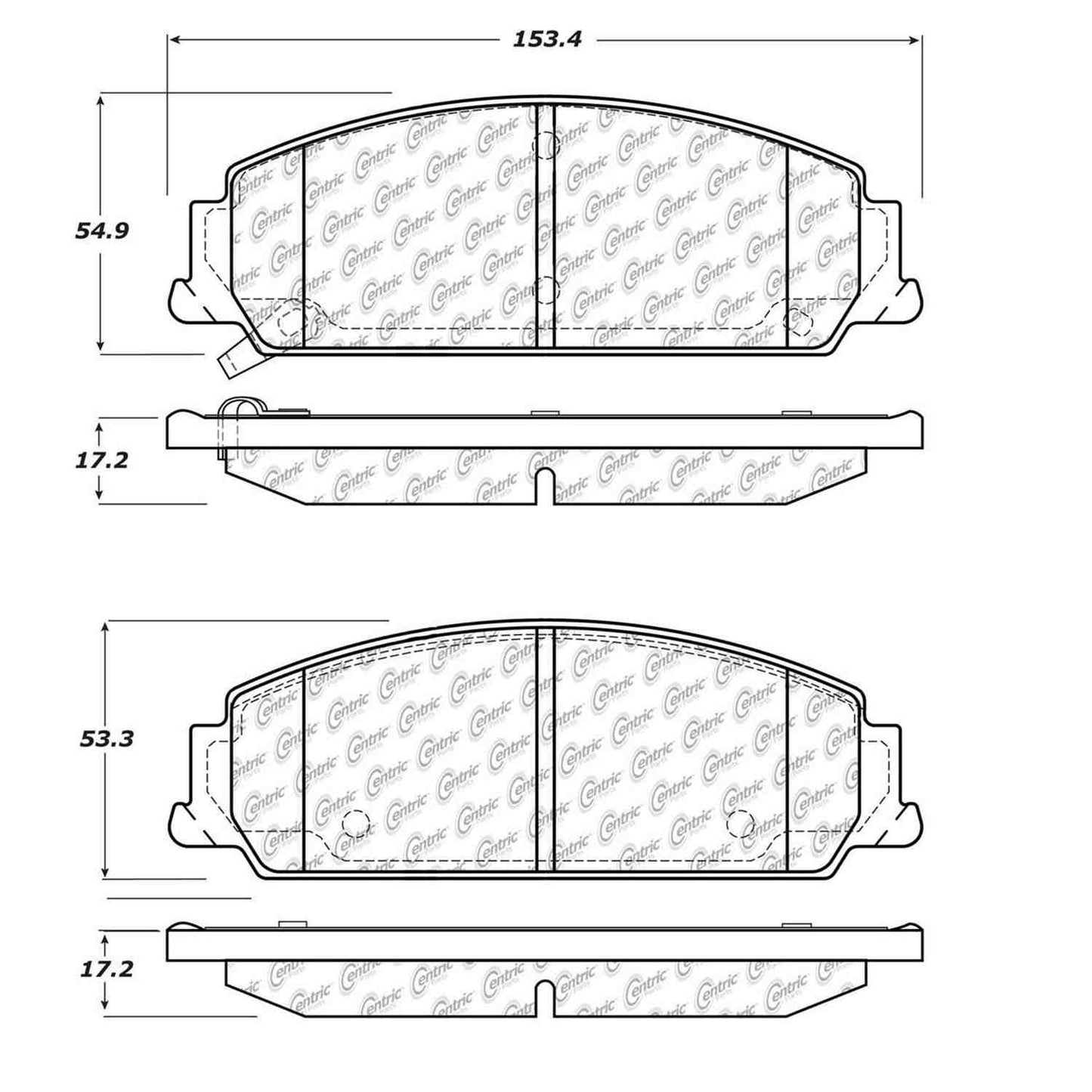 Centric Parts Disc Brake Pad Set Posi Quiet Ceramic with Shims for 2008-2009 Pontiac G8 105.13510