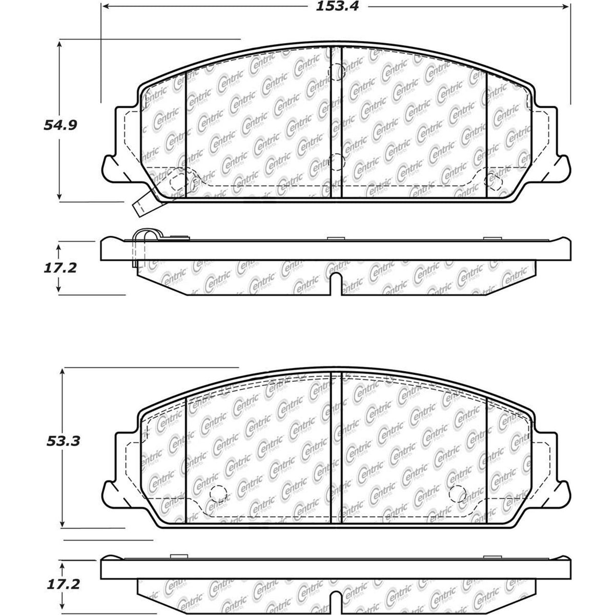 Centric Parts Disc Brake Pad Set Posi Quiet Ceramic with Shims for 2008-2009 Pontiac G8 105.13510