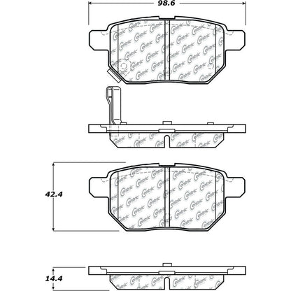 Centric Parts Disc Brake Pad Set Posi Quiet Ceramic with Shims and Hardware for 2009-2014 Toyota Corolla, 2009-2010 Pontiac Vibe, 2009-2017 Prius Prime 105.13541