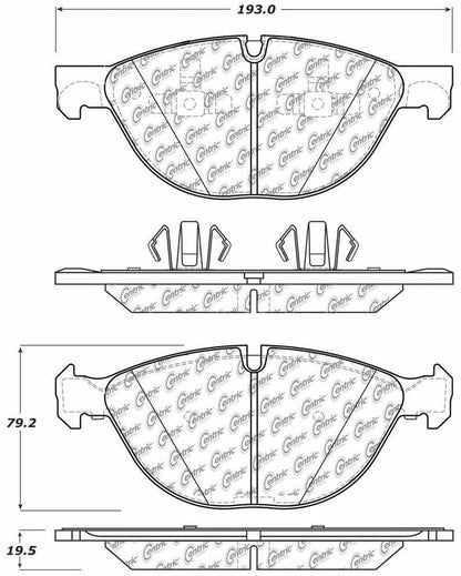 Centric Parts Disc Brake Pad Set Posi Quiet Ceramic with Shims and Hardware for BMW X5 2011-2018 X6 2008-2019 105.13810