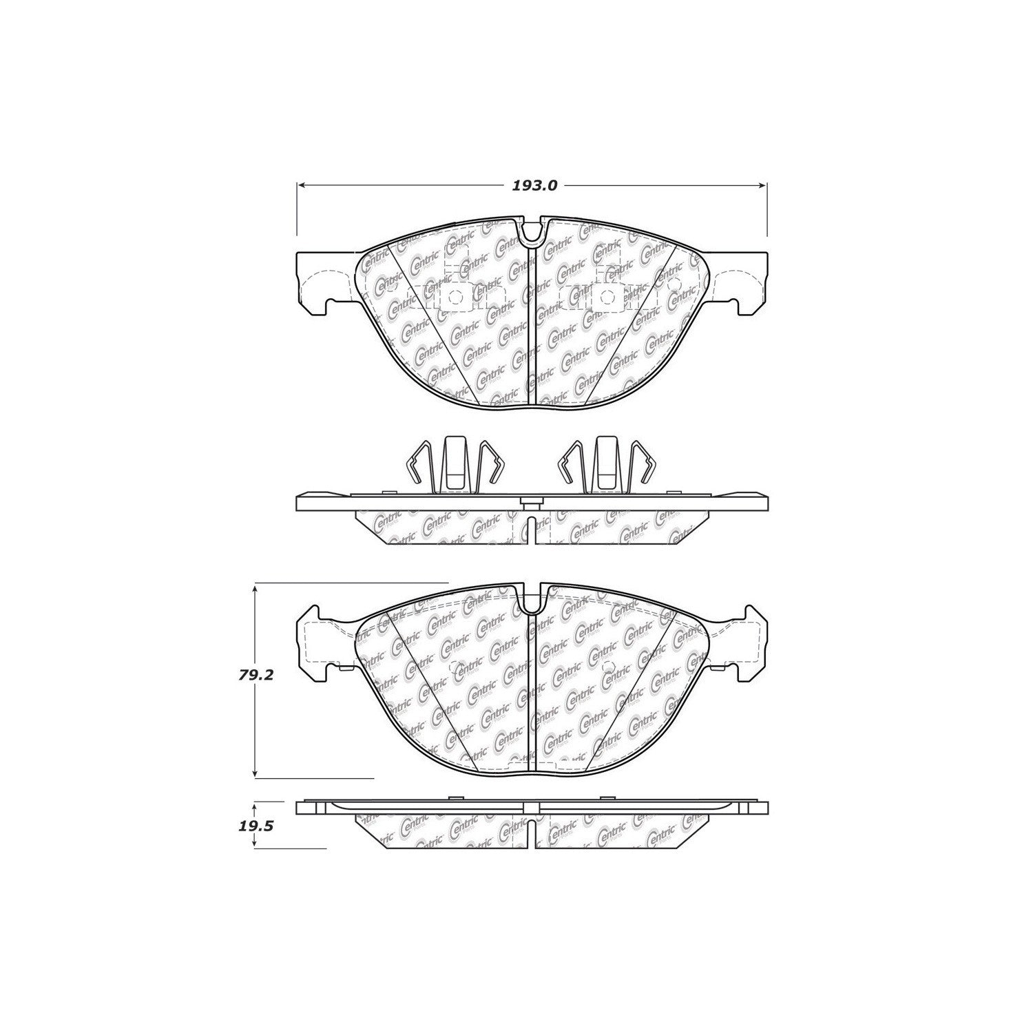 Centric Parts Disc Brake Pad Set Posi Quiet Ceramic with Shims and Hardware for BMW X5 2011-2018 X6 2008-2019 105.13810