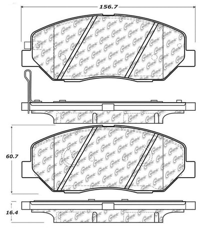 Centric Parts Disc Brake Pad Set Posi Quiet Ceramic with Shims for 2009-2011 Hyundai Genesis 105.13840