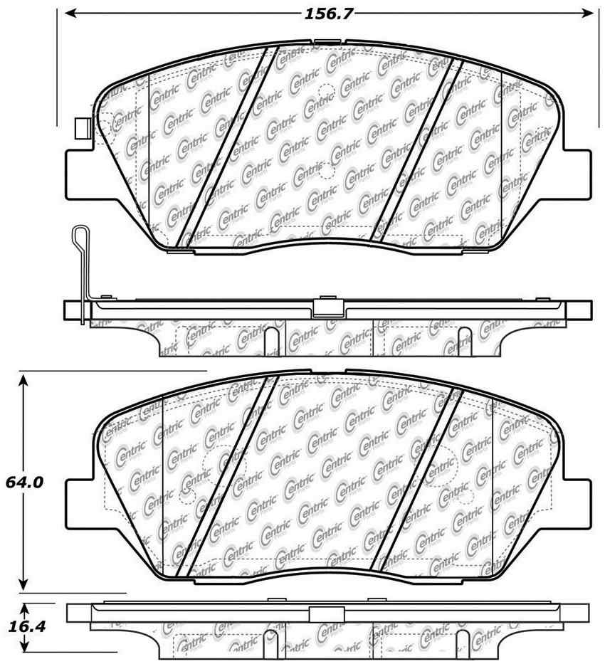 Centric Parts Disc Brake Pad Set Posi Quiet Ceramic with Shims and Hardware for 2009-2016 Audi A4 A5 Q5 105.13860