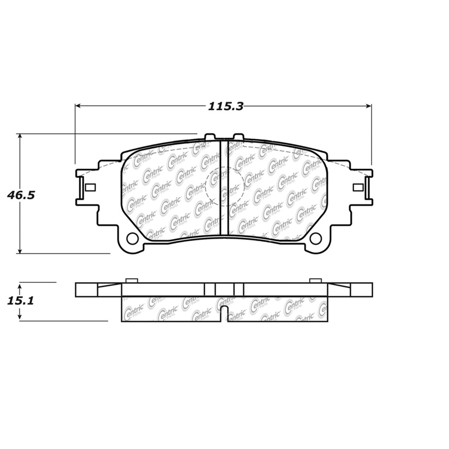 Centric Parts Disc Brake Pad Set Posi Quiet Ceramic with Shims for 2010-2015 Lexus RX350, RX450h, Toyota Highlander, Mirai, Prius V, Sienna 105.13910