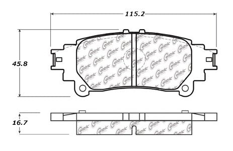 Centric Parts Disc Brake Pad Set Posi Quiet Ceramic with Shims for 2016-2020 Lexus GS/IS/RC Models 105.13911