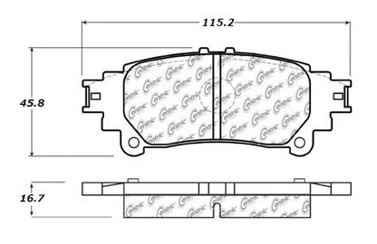 Centric Parts Disc Brake Pad Set Posi Quiet Ceramic with Shims for 2016-2020 Lexus GS/IS/RC Models 105.13911